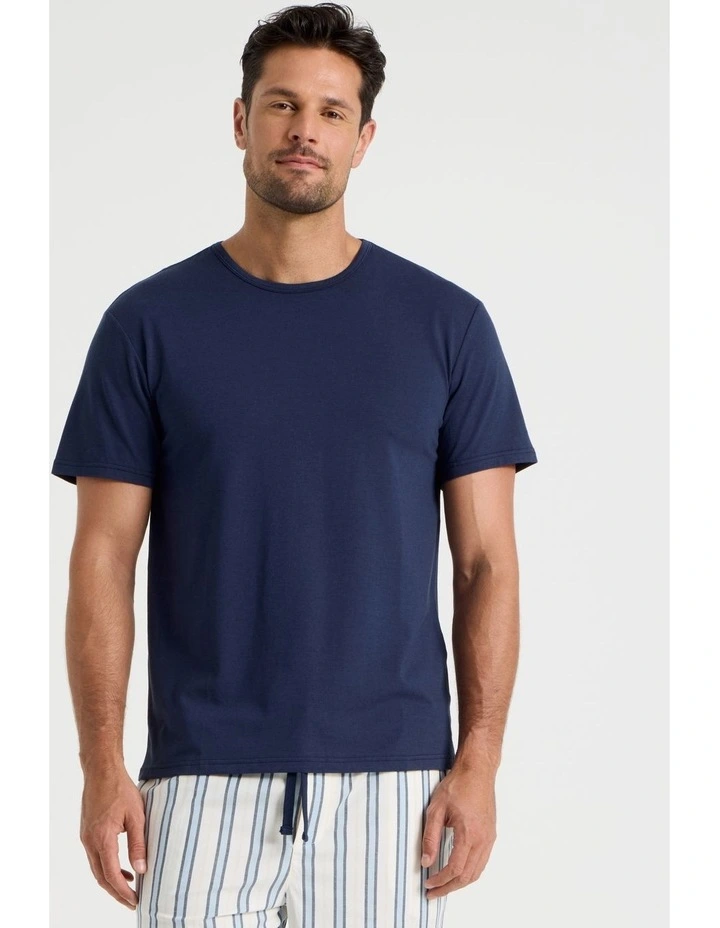 2 Pack Sleep Tees in Navy & Ecru image 1