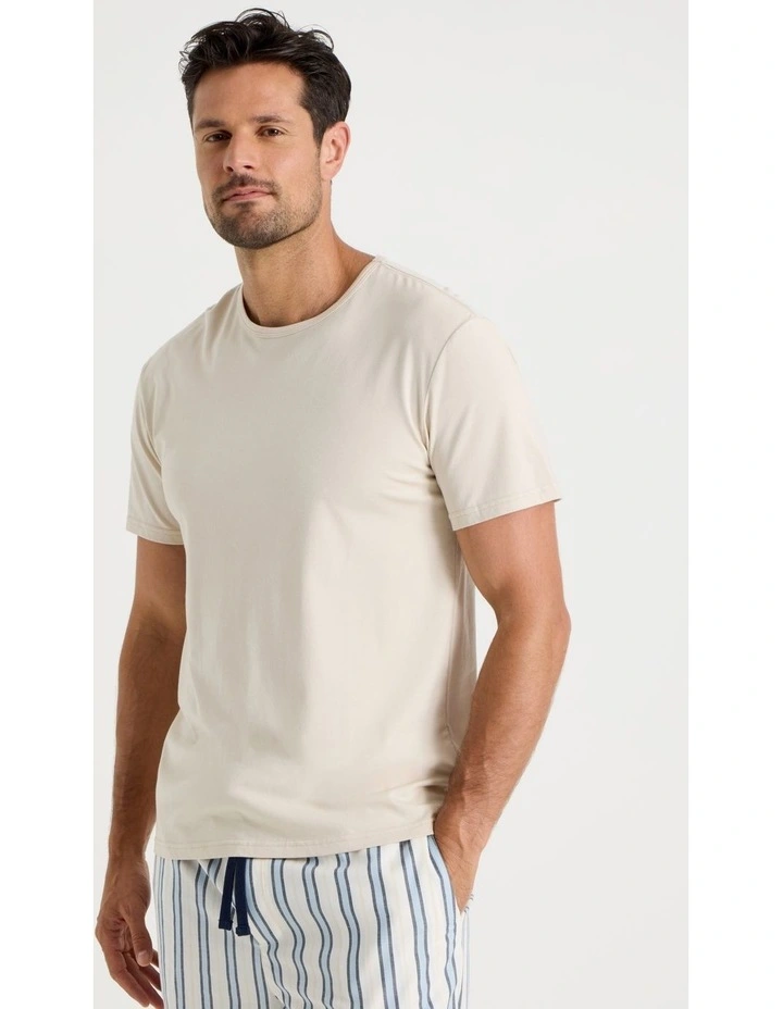 2 Pack Sleep Tees in Navy & Ecru image 2