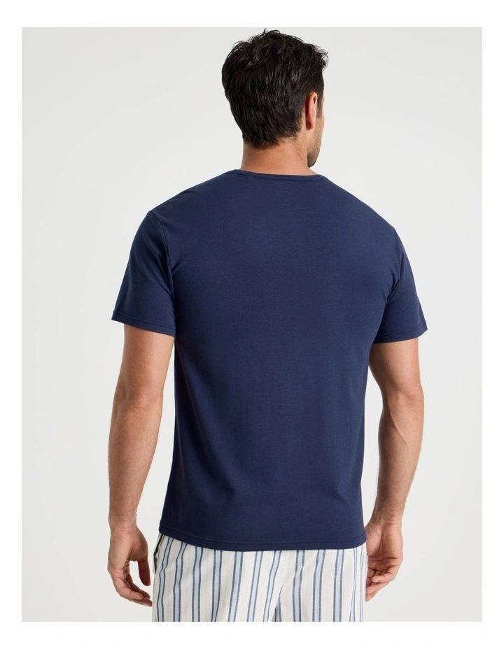 2 Pack Sleep Tees in Navy & Ecru image 5