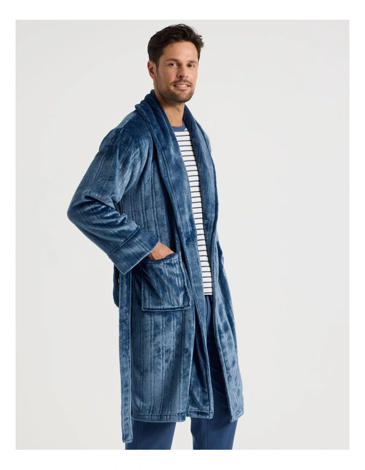 Shawl Robe in Navy image 3