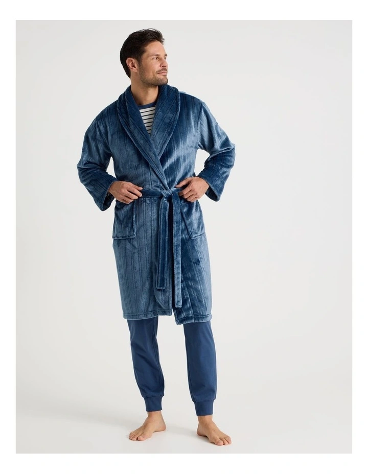Shawl Robe in Navy image 4