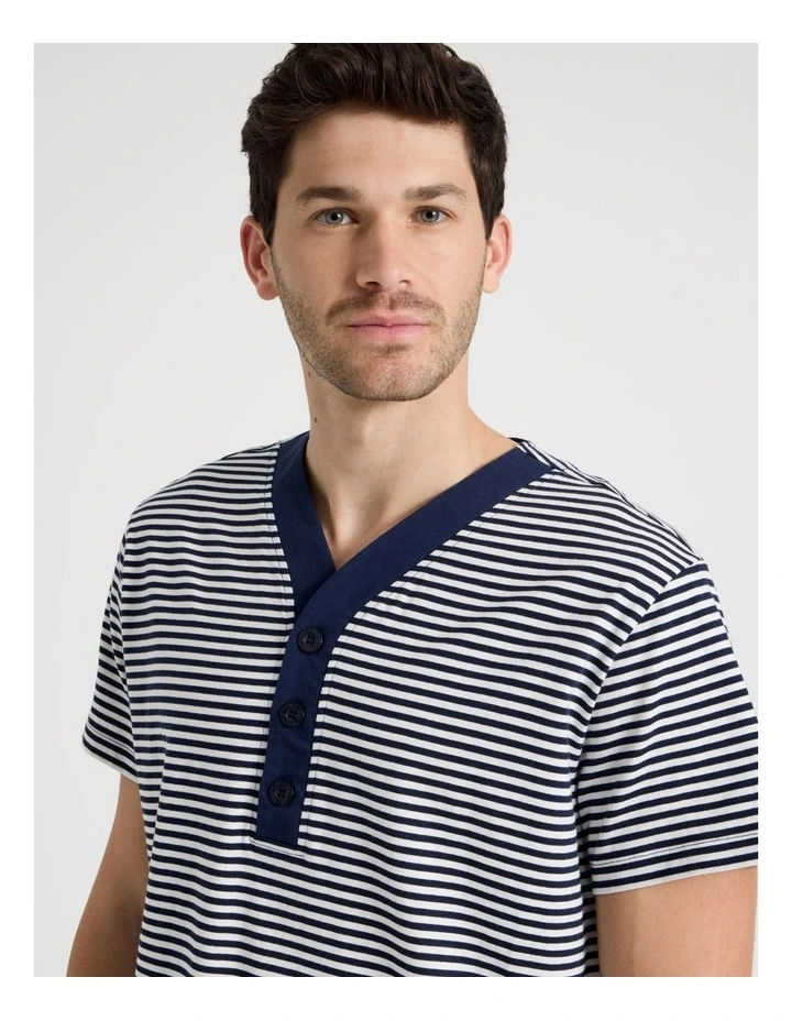 Nightshirt in Knit Navy Stripe image 2