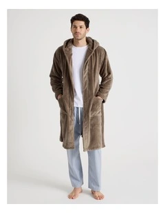 Hooded Robe in Mushroom