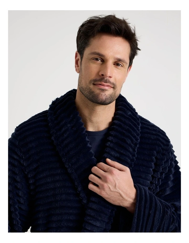Shawl Robe in Navy image 2