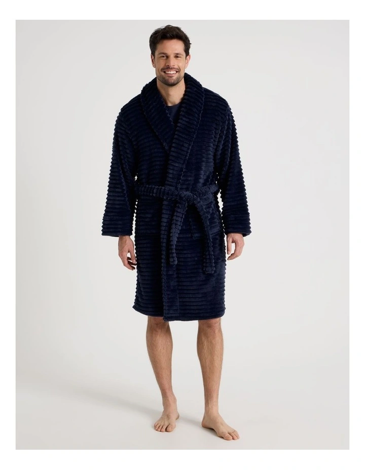 Shawl Robe in Navy image 4