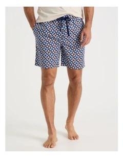 2 Pack Poplin Sleep Shorts in Abstract