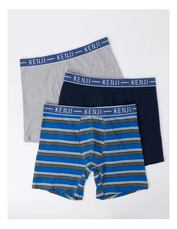 Long Leg Stripe Trunks 3 Pack in Multi