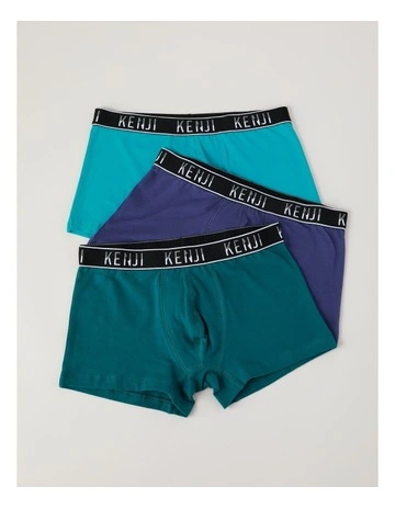 3 Pack Plain Trunks Galactic Teal in Assorted