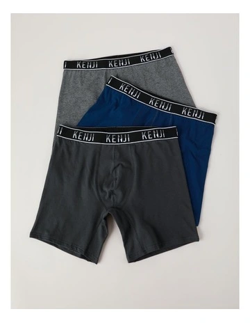3 Pack Long Leg Plain Trunks Tranquil Times in Assorted
