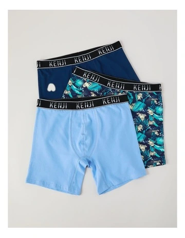 3 Pack Fashion Long Leg Trunks in Rolling Pugs