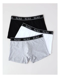 3 Pack Plain Trunks in Hardcore