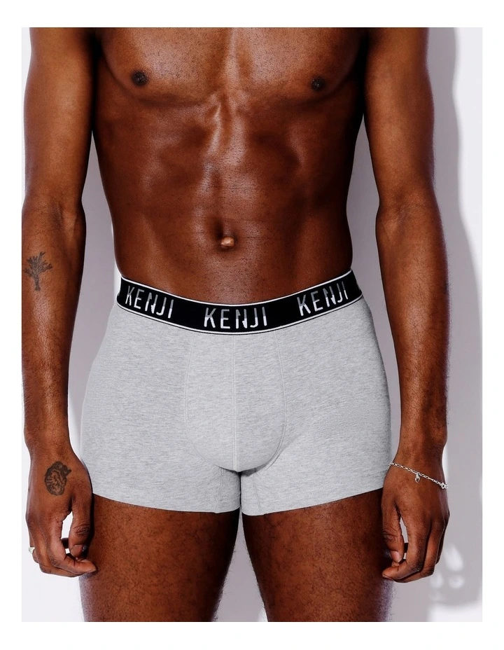 3 Pack Plain Trunks in Hardcore image 3