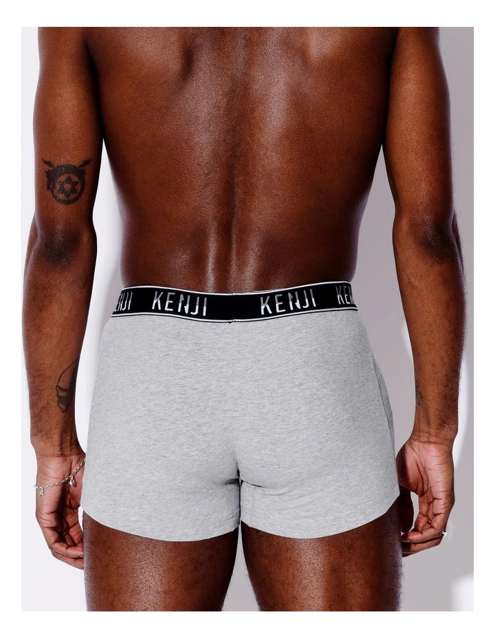 3 Pack Plain Trunks in Hardcore image 4
