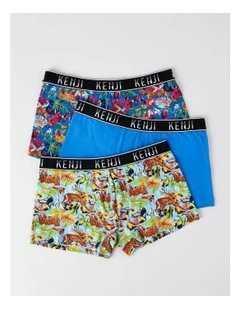 3 Pack Fashion Trunks in Jungle Oasis