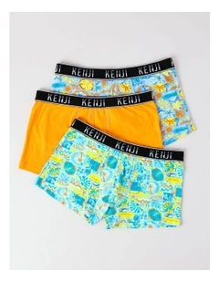 3 Pack Fashion Trunks in Tropics