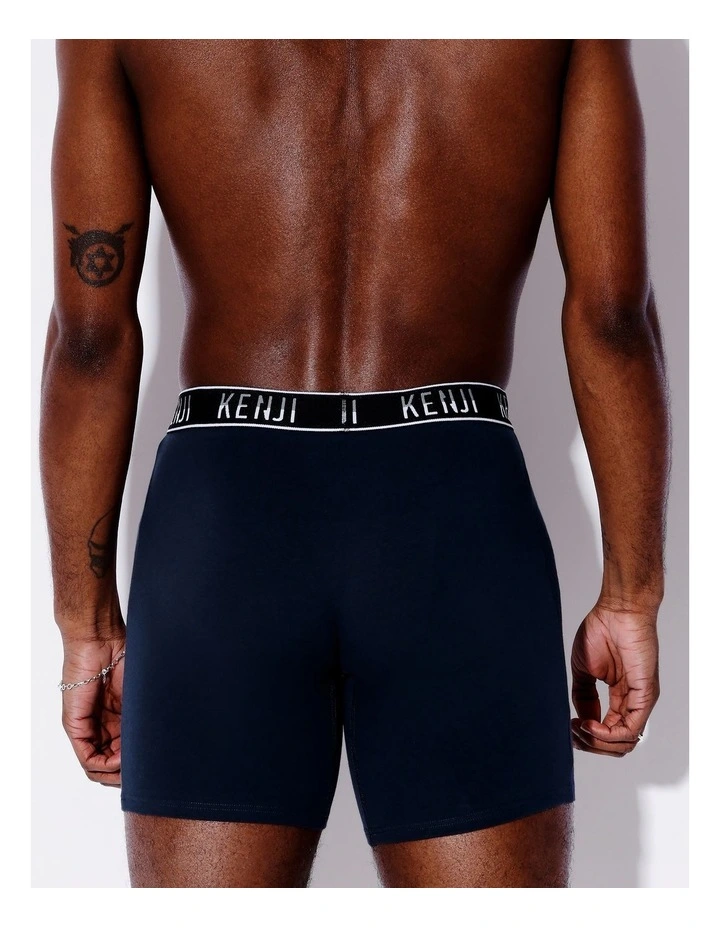 Long Leg Plain Trunk 3 Pack in Black/Navy/Grey image 3
