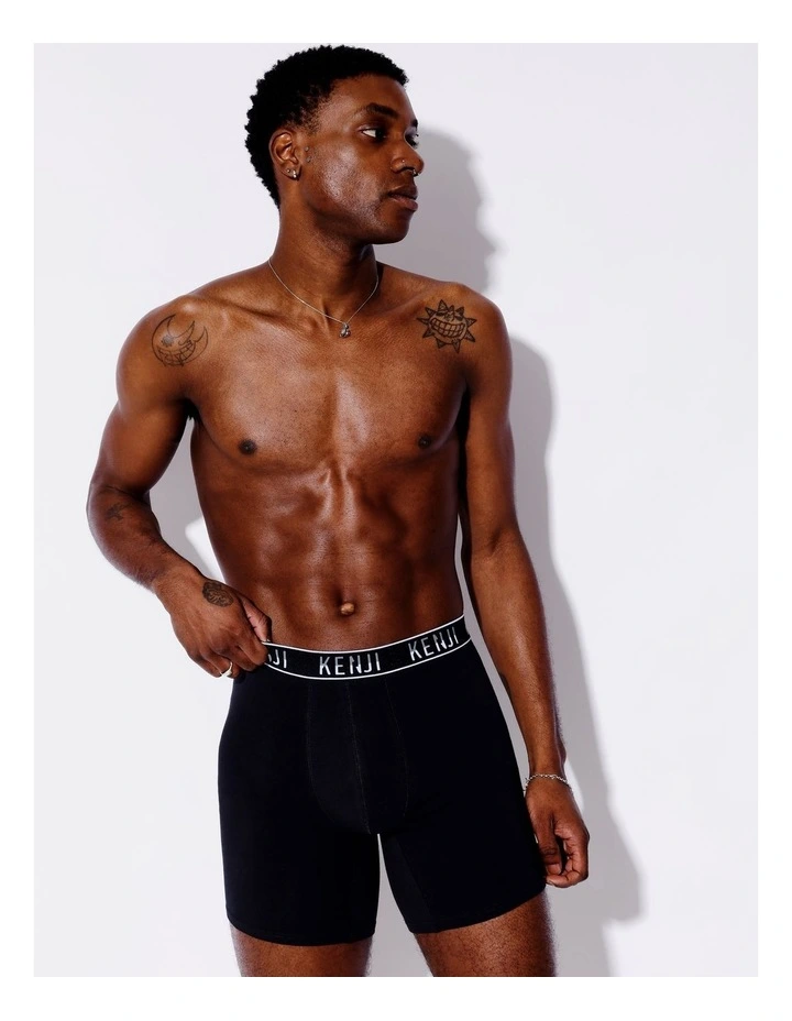 Long Leg Plain Trunk 3 Pack in Black/Navy/Grey image 4