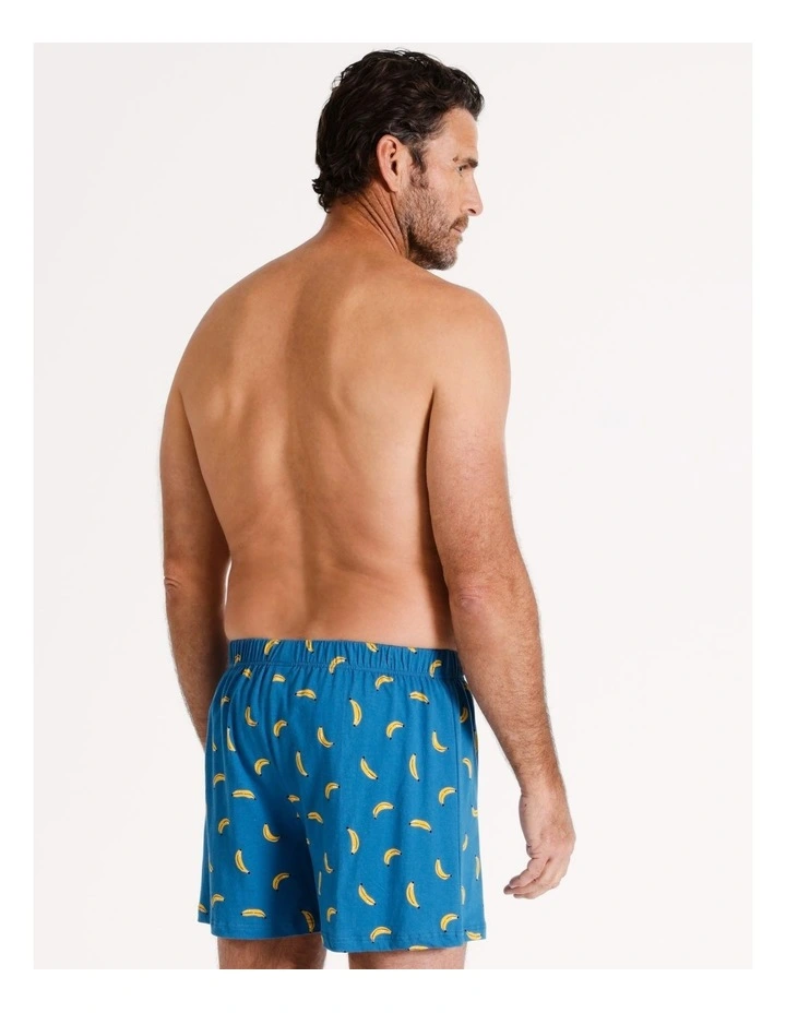 2 Pack Loose Knit Boxer Shorts Hot Banana in Navy image 4