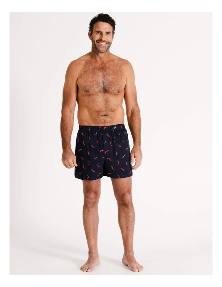 2 Pack Loose Knit Boxer Shorts Hot Banana in Navy image 5