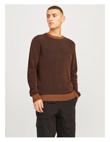 Jjeglobe Knit Crew Neck Noos in Brown