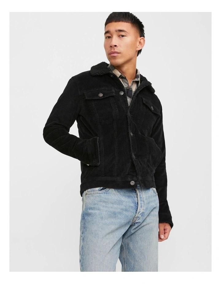 Alvin Sherpa Corduroy Jacket in Black image 1