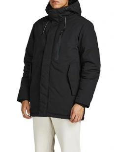 mens black parka coat