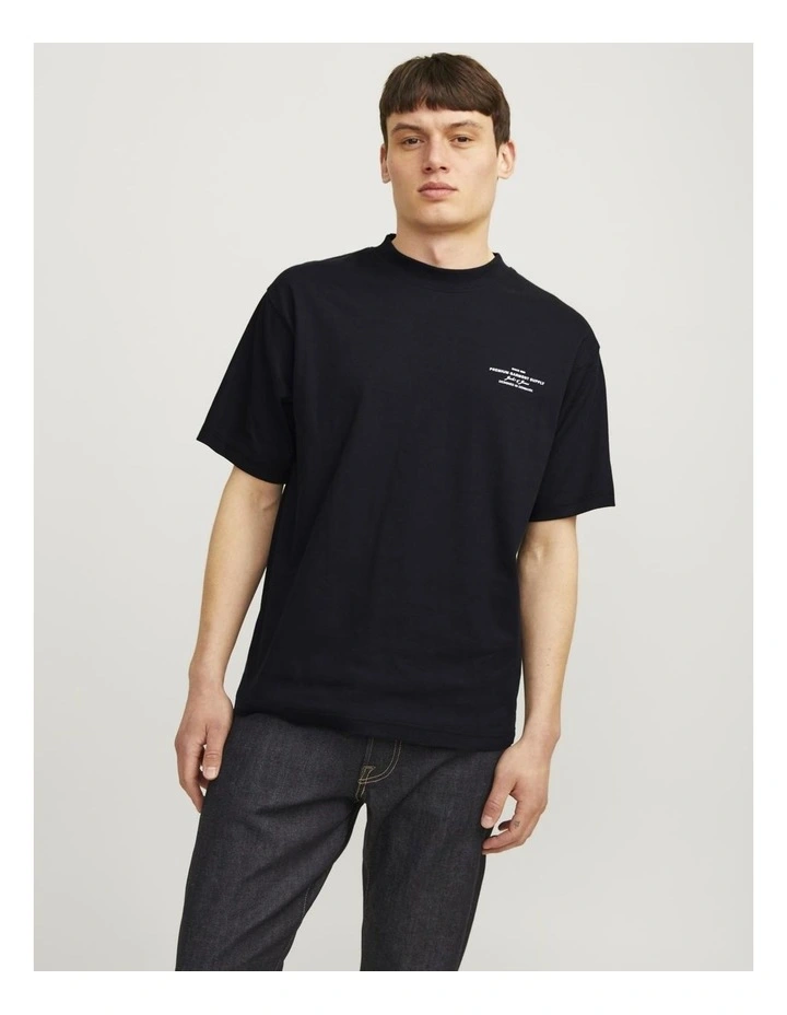 Branding Short Sleeves Crew Neck Tee in Black image 1