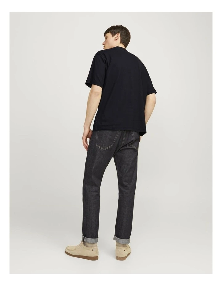 Branding Short Sleeves Crew Neck Tee in Black image 2