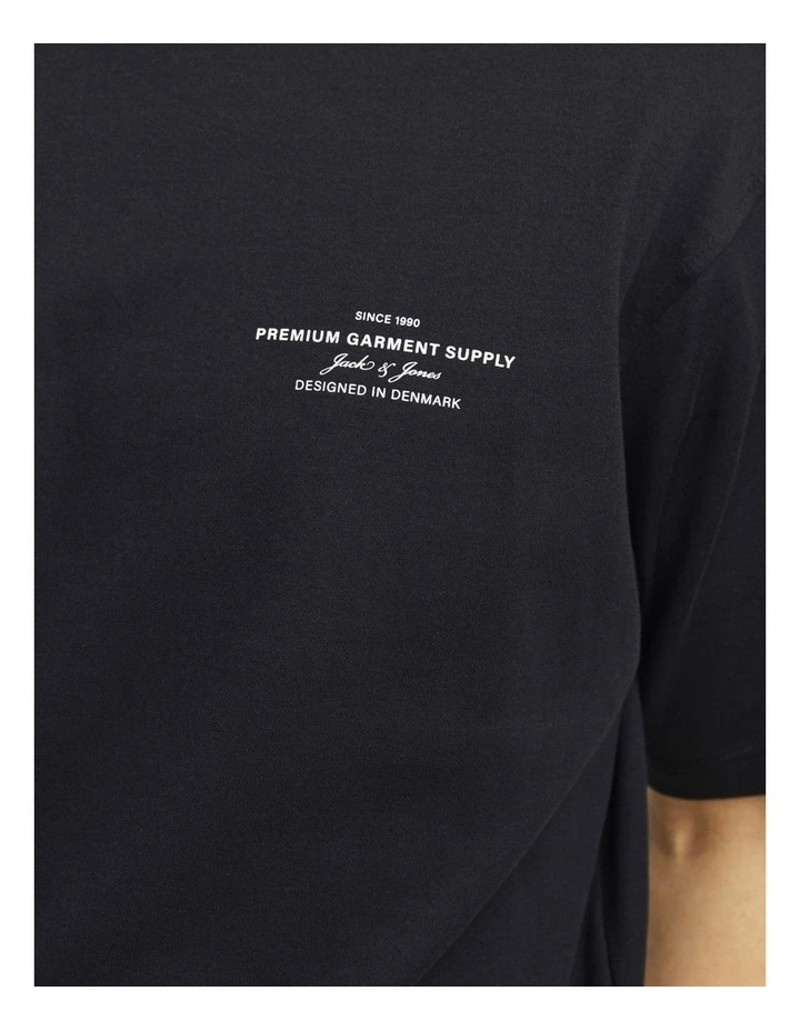 Branding Short Sleeves Crew Neck Tee in Black image 4