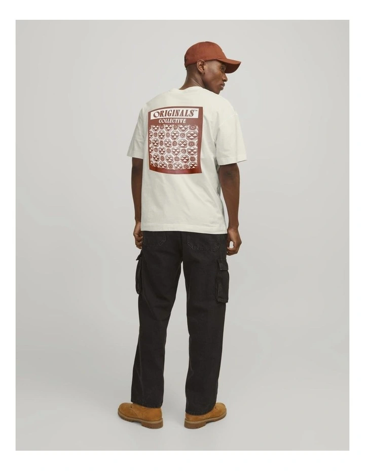 Jormykonos Geo Back Tee Short Sleeve Crew Neck in Cream image 2