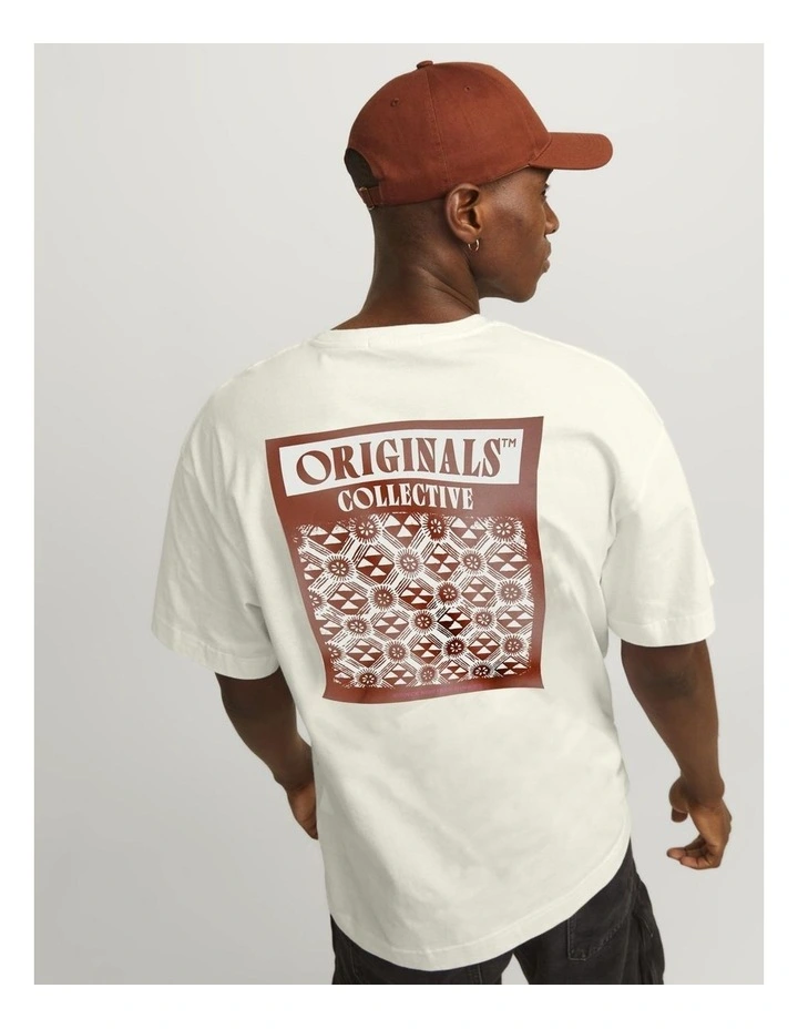 Jormykonos Geo Back Tee Short Sleeve Crew Neck in Cream image 4