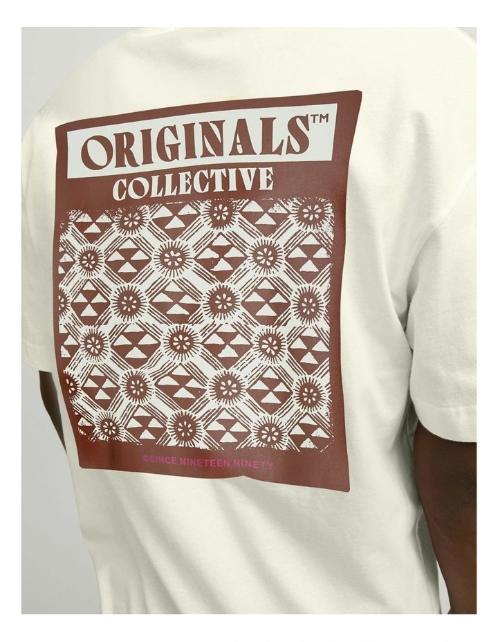 Jormykonos Geo Back Tee Short Sleeve Crew Neck in Cream image 5