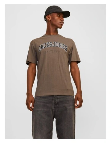 Jjecaleb Varsity Short Sleeve Tee in Brown
