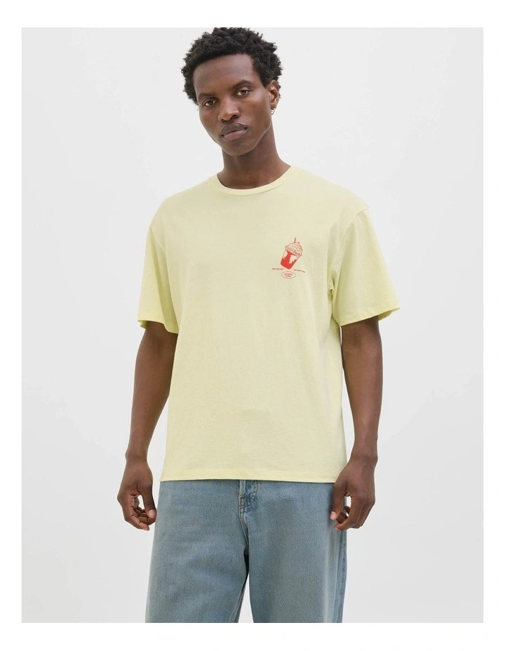Society Short Sleeve Crew Neck T-Shirt in Double Cream image 3