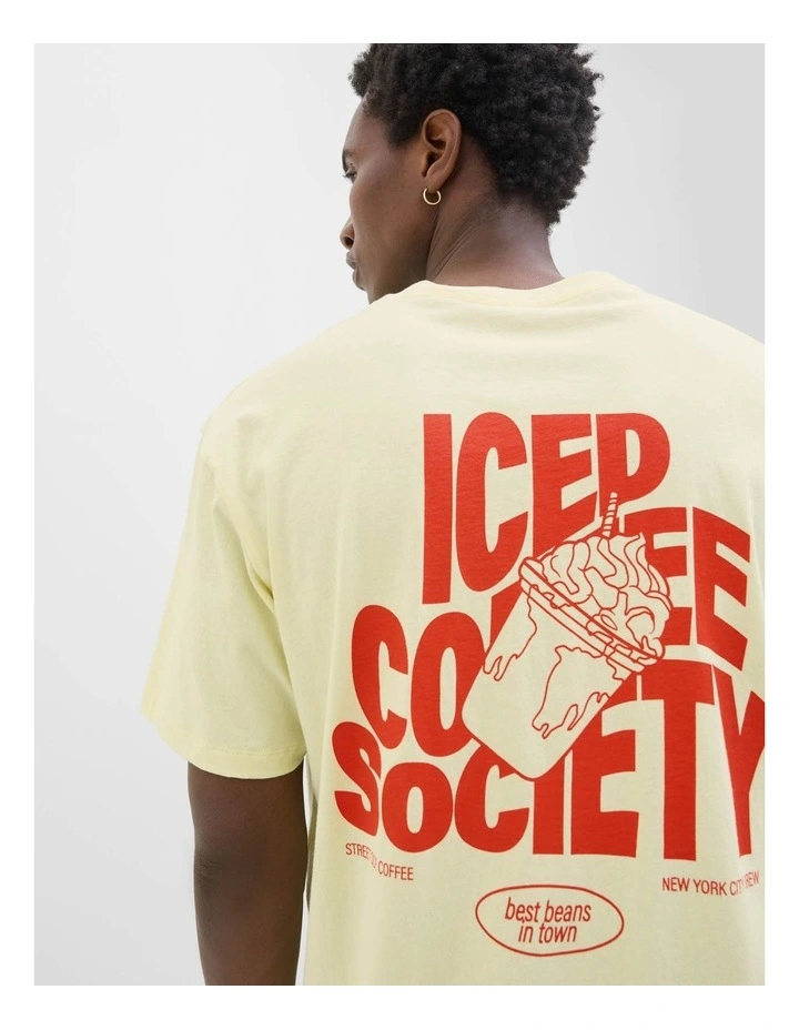 Society Short Sleeve Crew Neck T-Shirt in Double Cream image 4