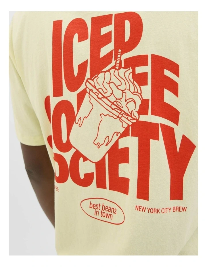 Society Short Sleeve Crew Neck T-Shirt in Double Cream image 5