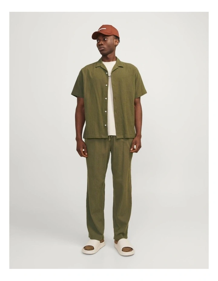 Jorluke Crinkle Resort Sn Short Sleeves Shirt in Green image 1