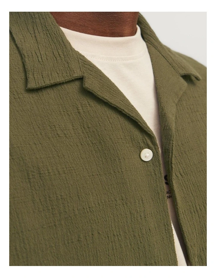 Jorluke Crinkle Resort Sn Short Sleeves Shirt in Green image 5