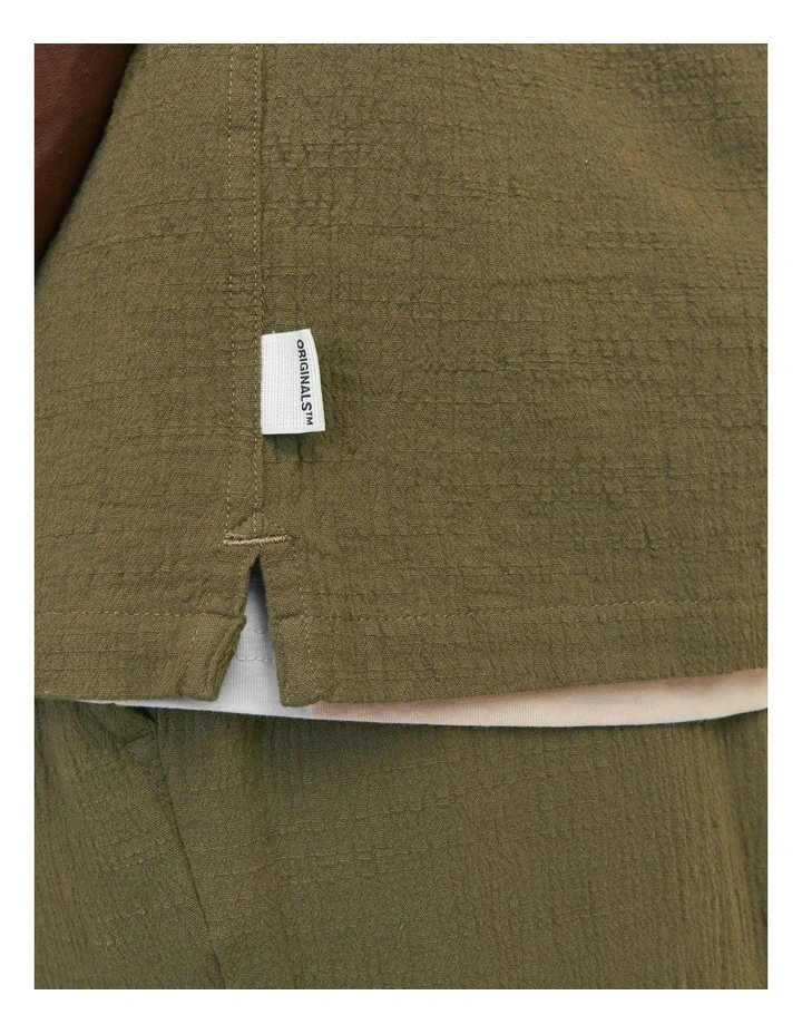 Jorluke Crinkle Resort Sn Short Sleeves Shirt in Green image 6