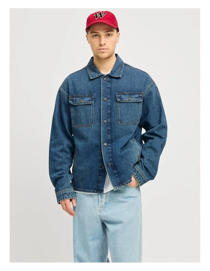 JACK & JONES Jjichase Jjovershirt MF Camicia Uomo Maniche Lunghe - Blu Chiaro, Taglia M