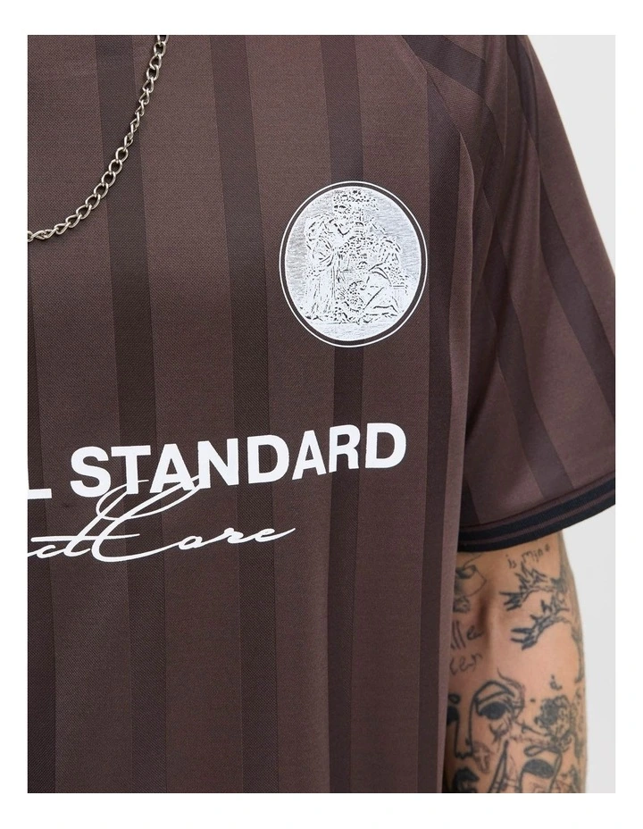 Cover Retro Football Short Sleeve T-shirt in Seal Brown image 6