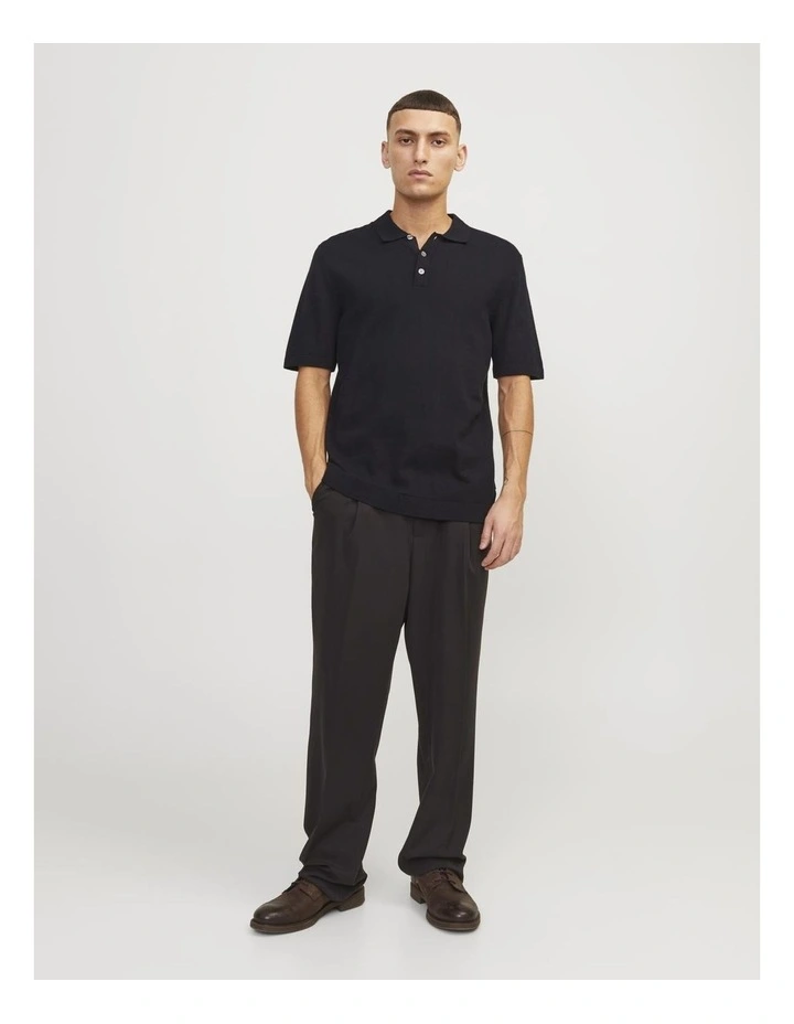 Jjeemil Knit Polo in Black image 4