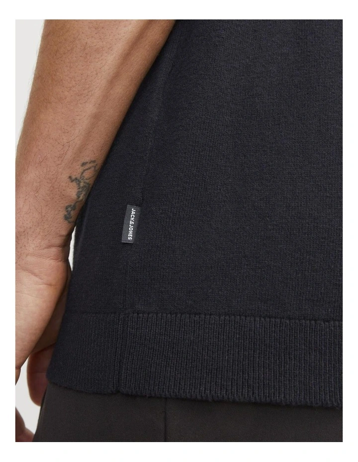 Jjeemil Knit Polo in Black image 5
