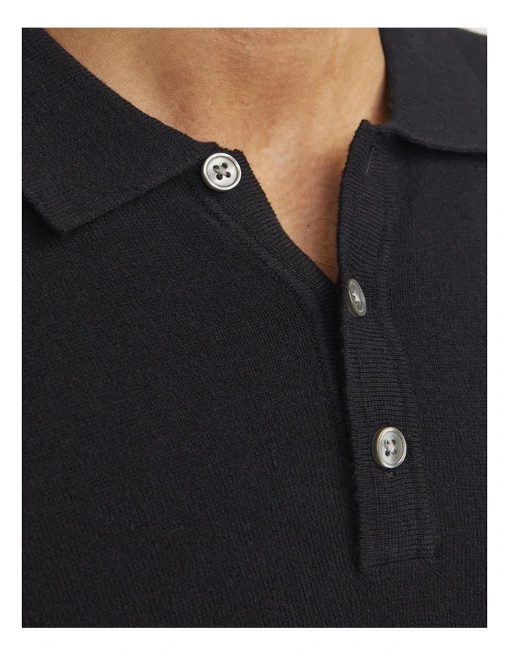 Jjeemil Knit Polo in Black image 6