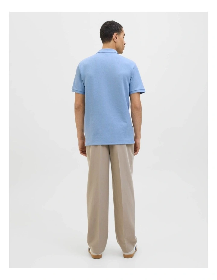 Eaustin Short Sleeved Polo in Chambray Blue image 2