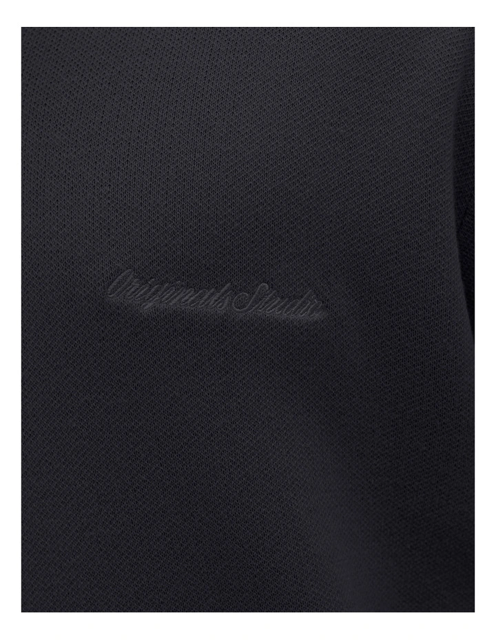 Norrebro Light Knit Short Sleeve Polo Shirt in Black image 5