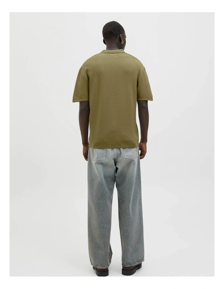 Norrebro Light Knit Short Sleeve Polo Shirt in Olive Drab image 2