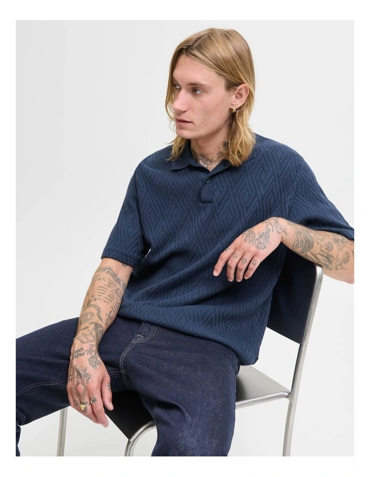 Blanewtrent Short Sleeve Polo in Black Iris image 3