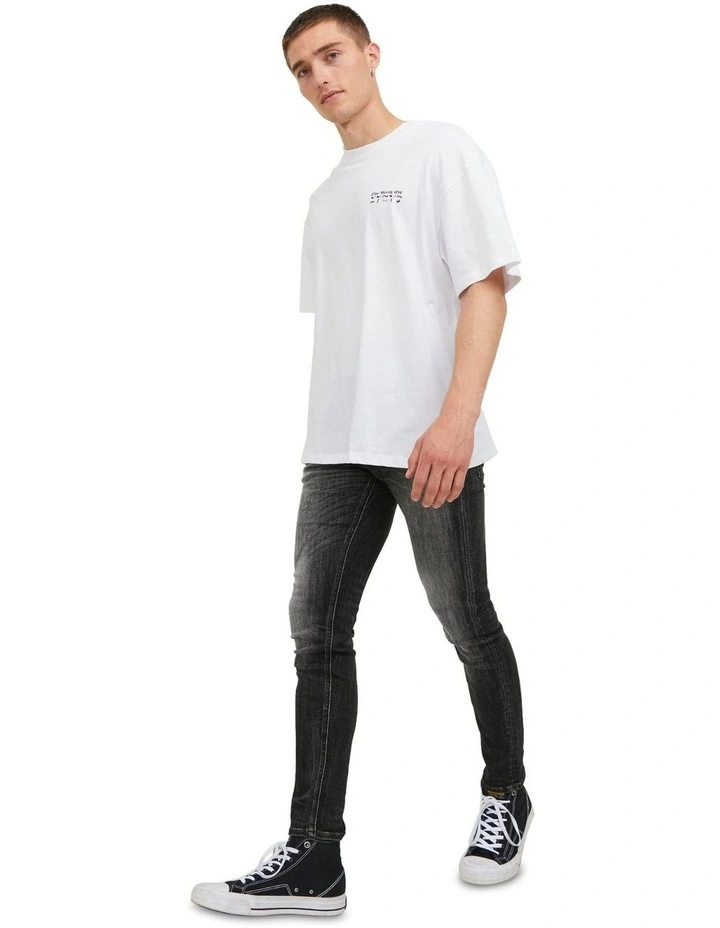 Liam Seal 584 Skinny Fit Jeans in Black Denim image 5