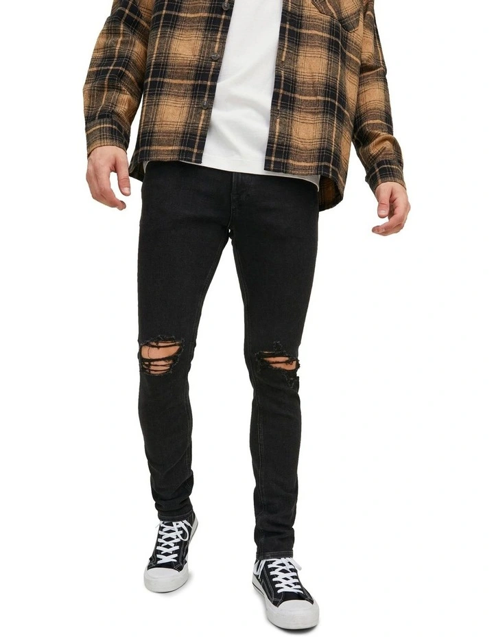 Liam Original Skinny Fit Jeans in Black Denim image 1